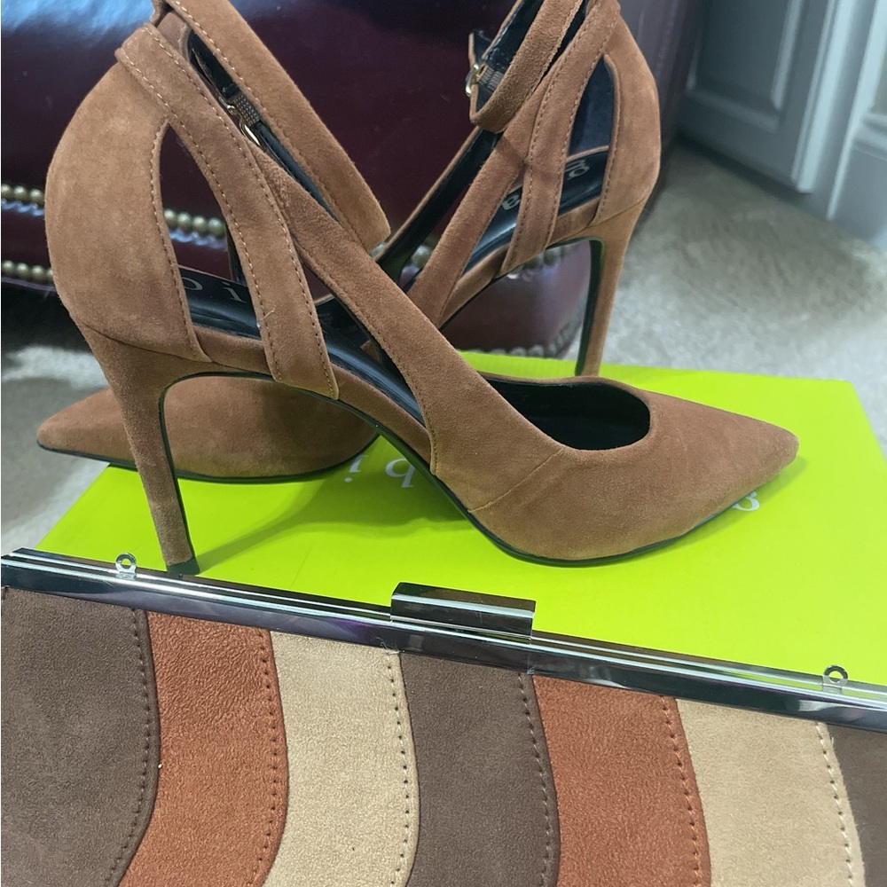 Elegant Brown Suede Women's Heels